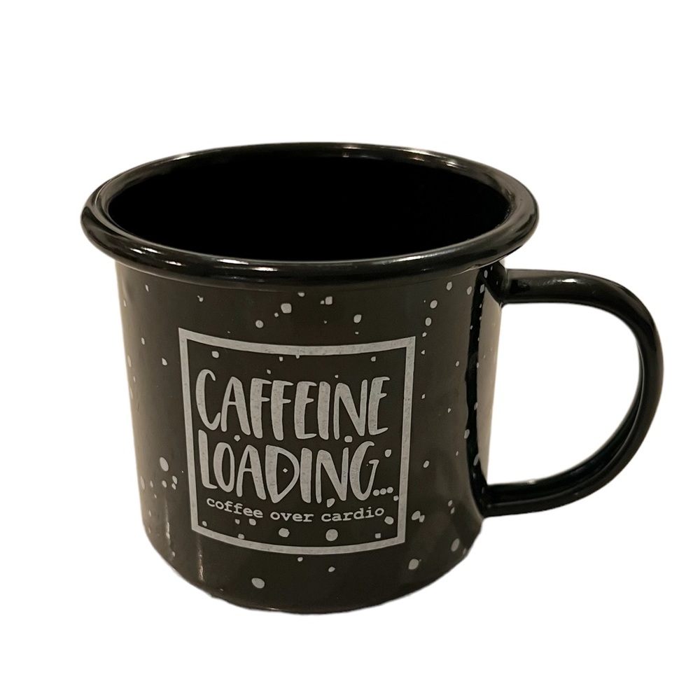 NEW! Caffeine Loading… Coffee Over Cardio Speckled Mug